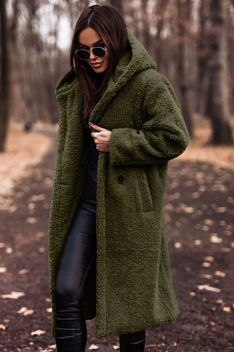 Elegant Long Fleece Coat