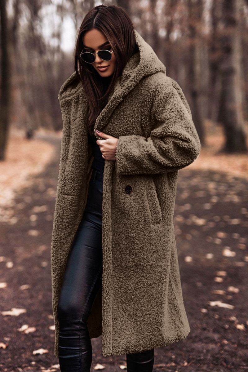 Elegant Long Fleece Coat