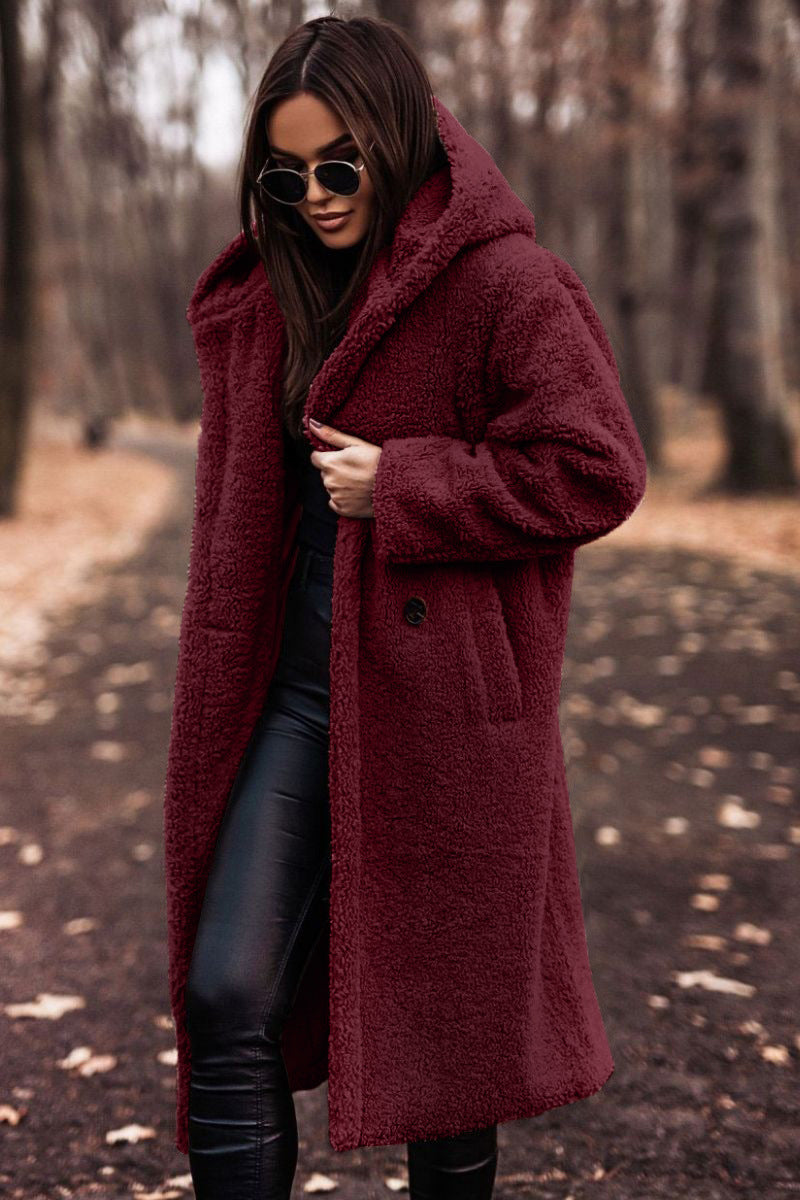 Elegant Long Fleece Coat