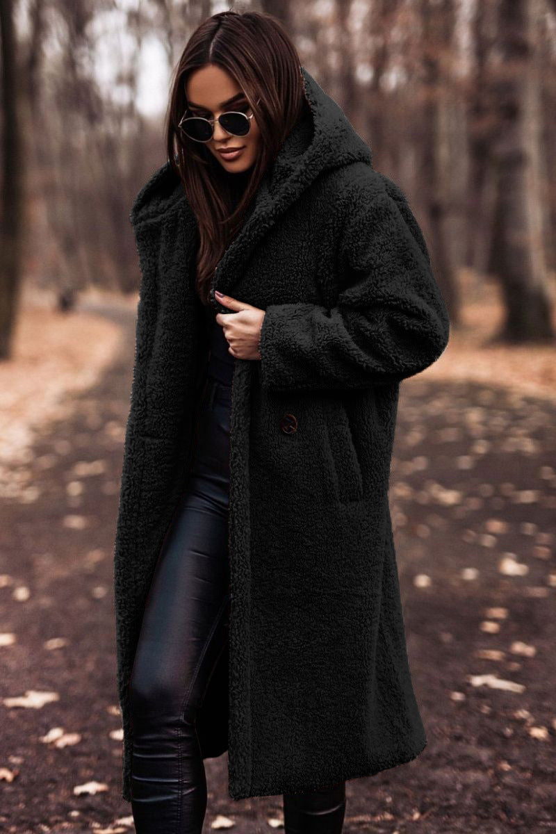 Elegant Long Fleece Coat