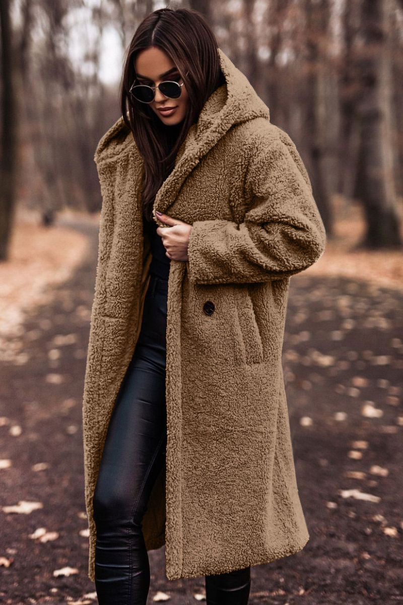 Elegant Long Fleece Coat