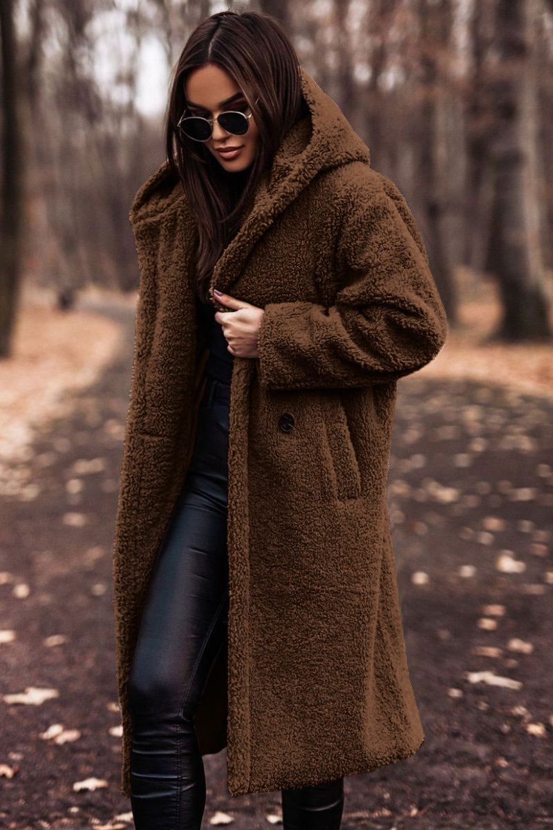 Elegant Long Fleece Coat