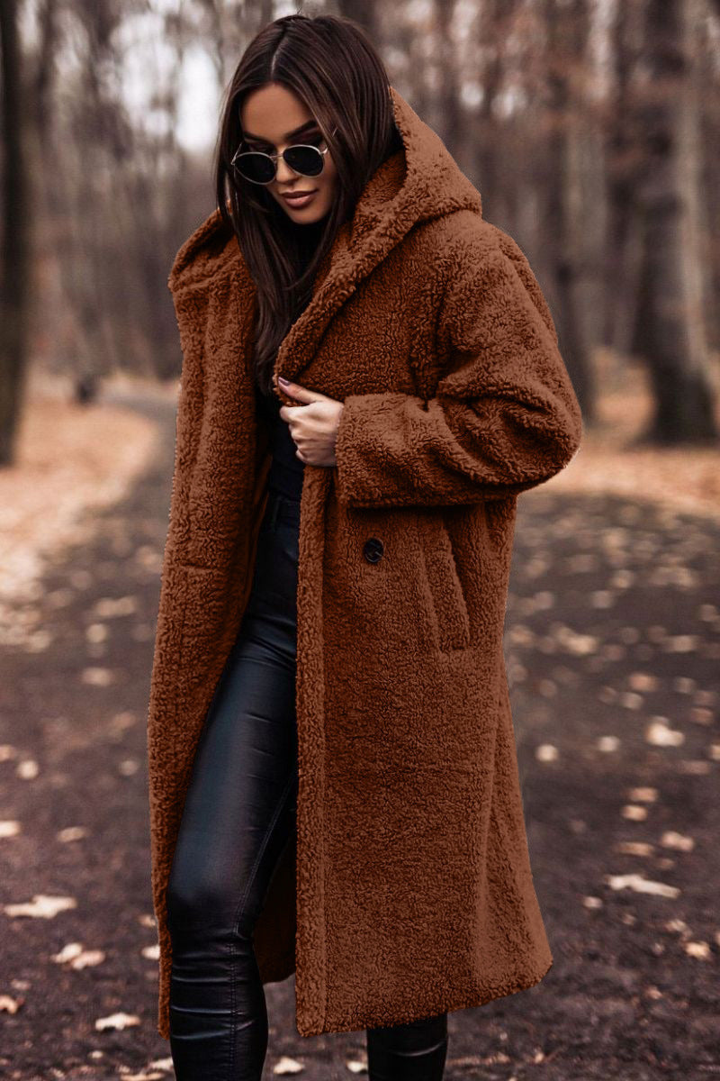 Elegant Long Fleece Coat