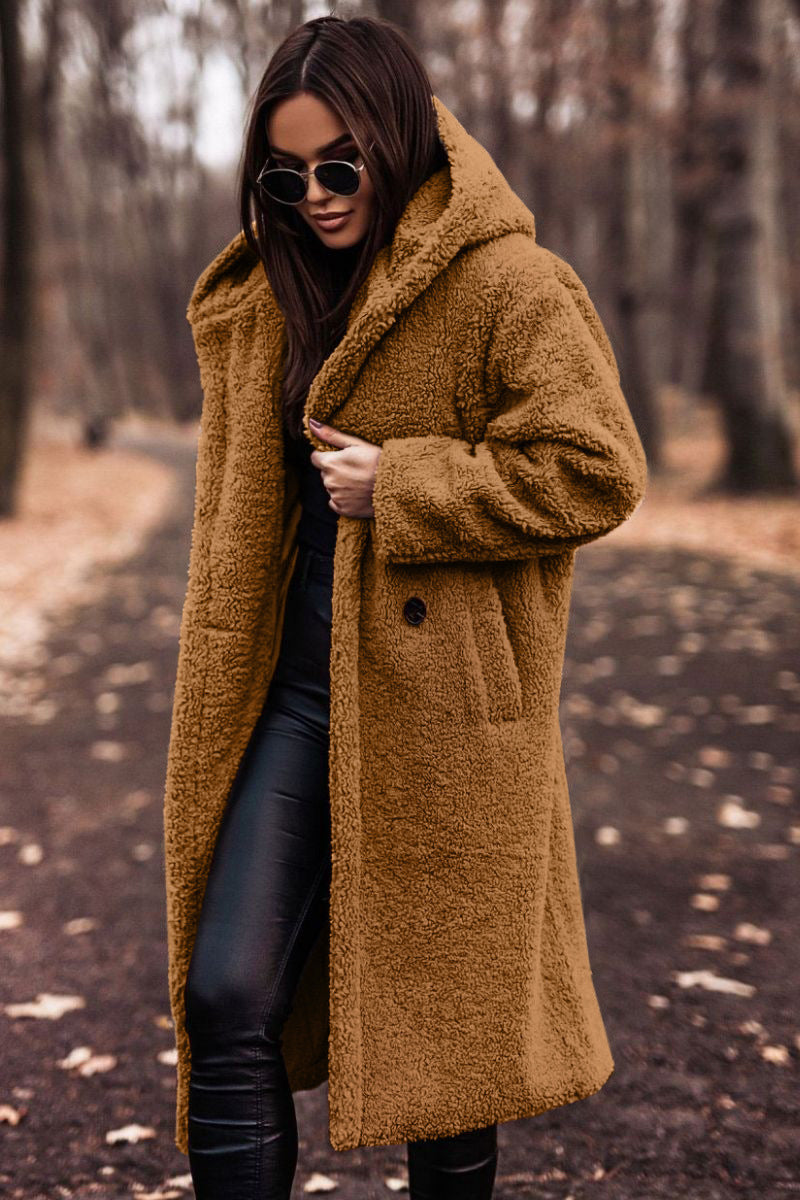Elegant Long Fleece Coat